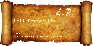 Leif Petronella névjegykártya